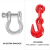 image:imageVEVOR 9215LBS 38  12 Ratchet Binders 9215 LBS Secure Working Load G70 Hooks and Adjustable Length for Grade 7080 Chains Tie Down Hauling Towing 2Pack Red4P
