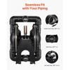 image:imageVEVOR Air Operated Double Diaphragm Pump 35 GPM 1 inch Inlet amp Outlet Pneumatic Waste Oil Transfer Pump Max 114 PSI Aluminum Alloy Body AirOperated for Diesel Grease Kerosene Gasoline amp Oil1inch 35GPM Aluminum Alloy