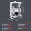 image:imageVEVOR AirOperated Double Diaphragm Pump 2 inch Inlet amp Outlet Aluminum Alloy Body 1584 GPM amp Max 120PSI Nitrile Diaphragm Transfer Pump for Petroleum Diesel Oil and Low Viscosity Fluids44 GPM