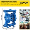 image:imageVEVOR AirOperated Double Diaphragm Pump 2 inch Inlet amp Outlet Aluminum Alloy Body 1584 GPM amp Max 120PSI Nitrile Diaphragm Transfer Pump for Petroleum Diesel Oil and Low Viscosity Fluids30 GPM