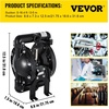 image:imageVEVOR AirOperated Double Diaphragm Pump 2 inch Inlet amp Outlet Aluminum Alloy Body 1584 GPM amp Max 120PSI Nitrile Diaphragm Transfer Pump for Petroleum Diesel Oil and Low Viscosity Fluids22 GPM