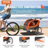 image:imageVEVOR Bike Trailer for Toddlers Kids Single amp Double Seat Options 2in1 Canopy Carrier with Strong Frame Converts to Stroller Tow Behind Foldable Child Bicycle Trailer with Universal Coupler100lb W20in Wheel