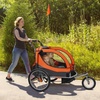 image:imageVEVOR Bike Trailer for Toddlers Kids Single amp Double Seat Options 2in1 Canopy Carrier with Strong Frame Converts to Stroller Tow Behind Foldable Child Bicycle Trailer with Universal Coupler100lb W20in Wheel