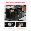image:imageVEVOR Contractor Truck Tool Box 72 x 21 x 13 in Black Tread Aluminum TopSider Toolbox with Two Lower Drawers Flip Up Door WeatherResistant Heavy Duty Storage Box with Latch for Truck Bed Pickup72 x 21 x 13 in