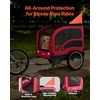 image:imageVEVOR Dog Bike Trailer Supports up to 100 lbs Pet Cart Bicycle Carrier Easy Folding Frame with Quick Release Wheels Universal Bicycle Coupler Reflectors Flag Collapsible to StoreRedBlack
