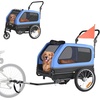 image:imageVEVOR Dog Bike Trailer Supports up to 88 lbs 2in1 Pet Stroller Cart Bicycle Carrier for Small amp Large Dogs Easy Folding Frame with Quick Release Wheel Universal Bicycle Coupler Internal Leash