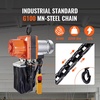 image:imageVEVOR Electric Chain Hoist 2200 lbs1 ton Capacity 10 ft Lifting Height 10 ftmin Speed 120V Single Phase Overhead Crane with G100 Chain 10 ft Wired Remote Control for Garage Shop Hotel Home2200 lbs 10 ft Lifting Height