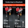 image:imageVEVOR Electric Hoist 1320 lbs 120V Electric Winch with 328 ft Wireless amp 14 ft Wired Remote Control 40 ft Single Cable Lifting Height SingleDouble Slings Lift Hoist for Garage Warehouse Factory1760lbs Wired