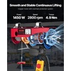 image:imageVEVOR Electric Hoist 1320 lbs 120V Electric Winch with 328 ft Wireless amp 14 ft Wired Remote Control 40 ft Single Cable Lifting Height SingleDouble Slings Lift Hoist for Garage Warehouse Factory1760lbs Wired