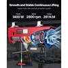 image:imageVEVOR Electric Hoist 1320 lbs 120V Electric Winch with 328 ft Wireless amp 14 ft Wired Remote Control 40 ft Single Cable Lifting Height SingleDouble Slings Lift Hoist for Garage Warehouse Factory2200LBS WirelessWired