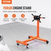 image:imageVEVOR Engine Stand 750 lbs 38 Ton Rotating Engine Motor Stand with 360 Degree Adjustable Head Cast Iron Motor Hoist Dolly 4Caster 4 Adjustable Arms for Vehicle Maintenance Auto Repair750 LBS