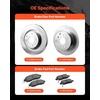 image:imageVEVOR Front and Rear Brake Kit Compatible with 20072017 Jeep Wrangler Drilled and Slotted Brake Rotors Ceramic Brake Pads Replacement 119 Front Rotors 124 Rear RotorsS31464  S31312