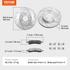 image:imageVEVOR Front and Rear Brake Kit Compatible with 20072017 Jeep Wrangler Drilled and Slotted Brake Rotors Ceramic Brake Pads Replacement 119 Front Rotors 124 Rear RotorsS55150