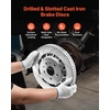 image:imageVEVOR Front and Rear Brake Kit Compatible with 20072017 Jeep Wrangler Drilled and Slotted Brake Rotors Ceramic Brake Pads Replacement 119 Front Rotors 124 Rear RotorsS54188  S54189