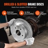 image:imageVEVOR Front and Rear Brake Kit Compatible with 20072017 Jeep Wrangler Drilled and Slotted Brake Rotors Ceramic Brake Pads Replacement 119 Front Rotors 124 Rear RotorsS53005  S53006