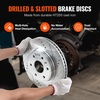 image:imageVEVOR Front and Rear Brake Kit Compatible with 20072017 Jeep Wrangler Drilled and Slotted Brake Rotors Ceramic Brake Pads Replacement 119 Front Rotors 124 Rear RotorsS55150