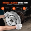 image:imageVEVOR Front and Rear Brake Kit Compatible with 20072017 Jeep Wrangler Drilled and Slotted Brake Rotors Ceramic Brake Pads Replacement 119 Front Rotors 124 Rear RotorsS31511  S31544