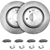 image:imageVEVOR Front and Rear Brake Kit Compatible with 20072017 Jeep Wrangler Drilled and Slotted Brake Rotors Ceramic Brake Pads Replacement 119 Front Rotors 124 Rear RotorsS31464  S31312