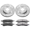 image:imageVEVOR Front and Rear Brake Kit Compatible with 20072017 Jeep Wrangler Drilled and Slotted Brake Rotors Ceramic Brake Pads Replacement 119 Front Rotors 124 Rear RotorsS55150