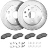image:imageVEVOR Front and Rear Brake Kit Compatible with 20072017 Jeep Wrangler Drilled and Slotted Brake Rotors Ceramic Brake Pads Replacement 119 Front Rotors 124 Rear RotorsR800010  R31349