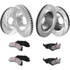 image:imageVEVOR Front and Rear Brake Kit Compatible with 20072017 Jeep Wrangler Drilled and Slotted Brake Rotors Ceramic Brake Pads Replacement 119 Front Rotors 124 Rear RotorsS54153  S54186