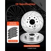 image:imageVEVOR Front and Rear Brake Kit Compatible with 20072017 Jeep Wrangler Drilled and Slotted Brake Rotors Ceramic Brake Pads Replacement 119 Front Rotors 124 Rear RotorsS55097