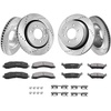 image:imageVEVOR Front and Rear Brake Kit Compatible with 20072017 Jeep Wrangler Drilled and Slotted Brake Rotors Ceramic Brake Pads Replacement 119 Front Rotors 124 Rear RotorsS54153  S54186