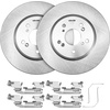 image:imageVEVOR Front and Rear Brake Kit Compatible with 20072017 Jeep Wrangler Drilled and Slotted Brake Rotors Ceramic Brake Pads Replacement 119 Front Rotors 124 Rear RotorsS31455  S31372