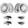 image:imageVEVOR Front and Rear Brake Kit Compatible with 20072017 Jeep Wrangler Drilled and Slotted Brake Rotors Ceramic Brake Pads Replacement 119 Front Rotors 124 Rear RotorsS54153  S54186