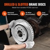 image:imageVEVOR Front and Rear Brake Kit Compatible with 20072017 Jeep Wrangler Drilled and Slotted Brake Rotors Ceramic Brake Pads Replacement 119 Front Rotors 124 Rear RotorsS54153  S54186