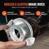 image:imageVEVOR Front and Rear Brake Kit Compatible with 20072017 Jeep Wrangler Drilled and Slotted Brake Rotors Ceramic Brake Pads Replacement 119 Front Rotors 124 Rear RotorsS55191