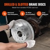 image:imageVEVOR Front and Rear Brake Kit Compatible with 20072017 Jeep Wrangler Drilled and Slotted Brake Rotors Ceramic Brake Pads Replacement 119 Front Rotors 124 Rear RotorsS55097  S55133