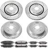 image:imageVEVOR Front and Rear Brake Kit Compatible with 20072017 Jeep Wrangler Drilled and Slotted Brake Rotors Ceramic Brake Pads Replacement 119 Front Rotors 124 Rear RotorsS31511  S31544