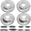 image:imageVEVOR Front and Rear Brake Kit Compatible with 20072017 Jeep Wrangler Drilled and Slotted Brake Rotors Ceramic Brake Pads Replacement 119 Front Rotors 124 Rear RotorsS55097  S55133