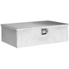 image:imageVEVOR Heavy Duty Aluminum Truck Bed Tool Box Diamond Plate Tool Box with Side Handle and Lock Keys Storage Tool Box Chest Box Organizer for Pickup Truck Bed RV Trailer 39x13x10 SilverSilver