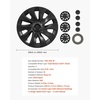 image:imageVEVOR Hubcaps Wheel Covers for 20172023 Tesla Model 3 18 Inch Set of 4 Wheel Rim Cover Hubcaps OEM Style Replacement R18 Size Snap On Car Hub Caps Premium 10Spoke ABS Tire Rim Caps Matte BlackMatte Black