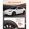 image:imageVEVOR Hubcaps Wheel Covers for 20172023 Tesla Model 3 18 Inch Set of 4 Wheel Rim Cover Hubcaps OEM Style Replacement R18 Size Snap On Car Hub Caps Premium 10Spoke ABS Tire Rim Caps Matte Black7Spoke