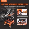 image:imageVEVOR Hydraulic Motorcycle Lift Table 350 lbs Capacity Motorcycle Scissor Jack Lift with Wide Deck JHooks 4 Wheels Hydraulic FootOperated Jack Stand for ATV Dirt Bikes