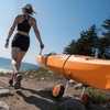image:imageVEVOR Kayak Cart 250 lbs Load Capacity Canoe Cart Dolly with 75inch Solid Rubber Tires amp Kickstand Assembles amp Disassembles Within Seconds Paddle Board Trolley for Kayaks Canoes Paddleboards