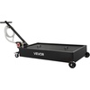 image:imageVEVOR Low Profile Oil Drain Pan 17 Gal Capacity Rolling Oil Drain Pan with 110V HighFlow Electric Pump 72 ft Hose amp T Folding Handle LeakProof amp CorrosionResistant Fit for Trucks ATVs Red4921 x 2480 x 2598 in
