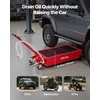 image:imageVEVOR Low Profile Oil Drain Pan 20 Gallon Capacity Rolling Oil Drain Pan with Manual Pump 72 ft Hose amp T Folding Handle LeakProof amp CorrosionResistant Fit for Cars SUVs Trucks ATVs Red4921 x 2362 x 2598 in