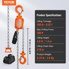 image:imageVEVOR Manual Lever Chain Hoist 14T 550LBS Capacity Heavy Duty Come Along 10FT Lift G80 Alloy Steel Chain with Dual Pawl Mechanical Brake360Rotating Hooks for Warehouse Construction Garage550 lbs 5 FT G80