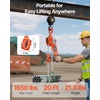 image:imageVEVOR Manual Lever Chain Hoist 1T 2200LBS Capacity Heavy Duty Come Along 10FT Lift G80 Alloy Steel Chain with Dual Pawl Mechanical Brake360Rotating Hooks for Warehouse Construction GarageOrange