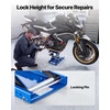 image:imageVEVOR Motorcycle Lift 1100 LBS Motorcycle Scissor Lift Jack with Wide Deck amp Safety Pin 37138 Center Hoist Crank Stand Steel Scissor Jack for Street Bikes Cruiser Bikes Touring Motorcycles  Steel Scissor Jack with Lock Pin 37138 Center Hoist Crank Stand for Street Bikes Cruiser Bikes Touring MotorcyclesBlue
