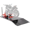 image:imageVEVOR Motorcycle Lift Table 1500lbs Weight Capacity Pneumatic Motorcycle Jack 8631 in Height Range Heavy Duty Bike Repair Stand with Removable Workbench Repair Platform for ATVs Dirt Bike