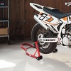 image:imageVEVOR Motorcycle Stand Lift 1100lbs Capacity Front Rear Combo Stand Lift Front Wheel DualFork Stands Rear UL Fork Swingarm Spool Stands for Most Yamaha Honda Kawasaki Suzuki Motorcycles BlackRed