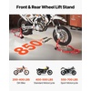 image:imageVEVOR Motorcycle Stand Lift 1100lbs Capacity Front Rear Combo Stand Lift Front Wheel DualFork Stands Rear UL Fork Swingarm Spool Stands for Most Yamaha Honda Kawasaki Suzuki Motorcycles BlackRed