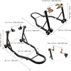 image:imageVEVOR Motorcycle Stand Lift 1100lbs Capacity Front Rear Combo Stand Lift Front Wheel DualFork Stands Rear UL Fork Swingarm Spool Stands for Most Yamaha Honda Kawasaki Suzuki Motorcycles BlackBlack