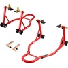 image:imageVEVOR Motorcycle Stand Lift 1100lbs Capacity Front Rear Combo Stand Lift Front Wheel DualFork Stands Rear UL Fork Swingarm Spool Stands for Most Yamaha Honda Kawasaki Suzuki Motorcycles BlackRed