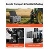 image:imageVEVOR Portable Diesel amp Gasoline Tank 116 Gallon 10 GPM Flow Rate Gasoline Fuel Tank with 12V Electric Transfering Pump 131ft Hose Auto Fueling Nozzle Transfer Tank for Easy Transportation RedGray